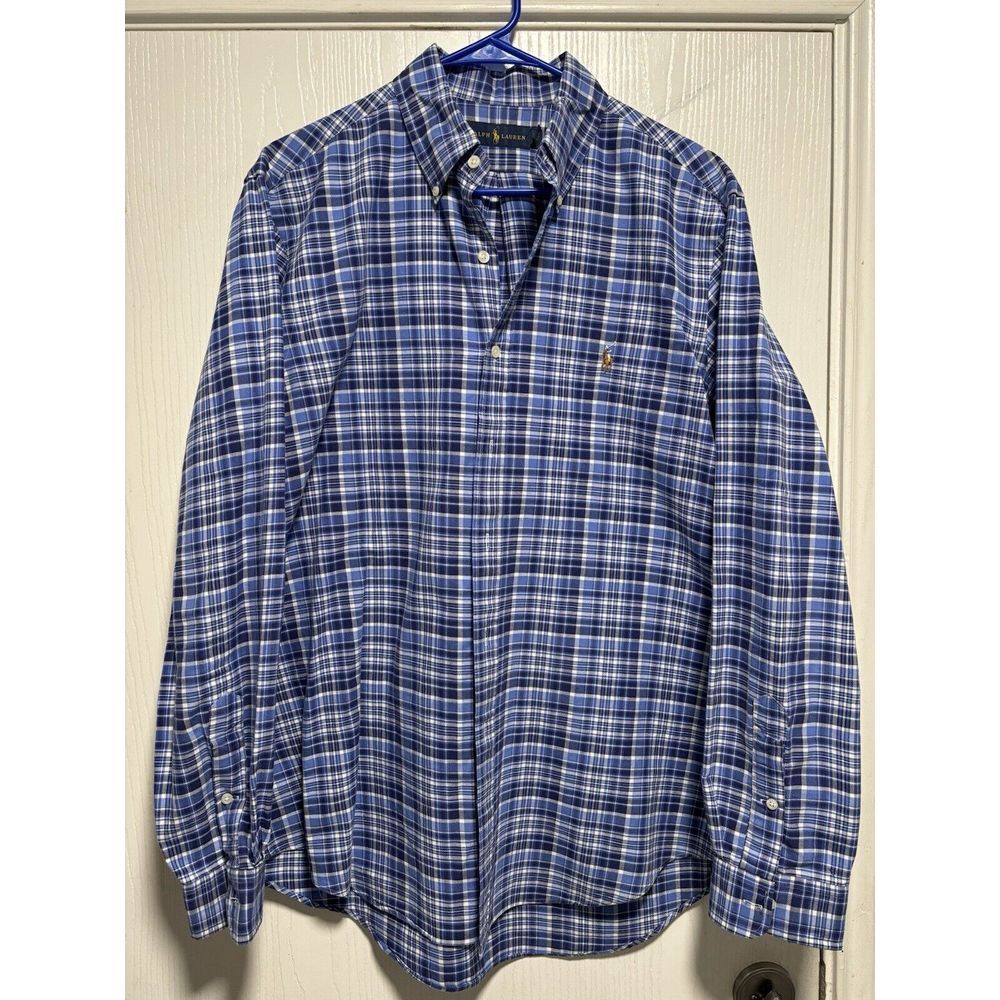 Ralph Lauren Blake Mens Multicolor Plaid Long Sleeve Button Up‎ Shirt Sz L